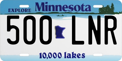 MN license plate 500LNR