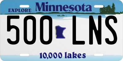MN license plate 500LNS
