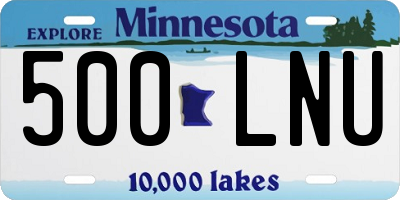 MN license plate 500LNU