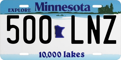 MN license plate 500LNZ