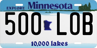 MN license plate 500LOB
