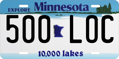 MN license plate 500LOC