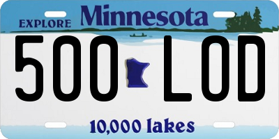 MN license plate 500LOD