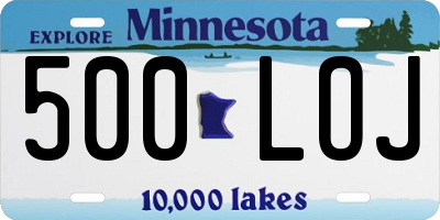 MN license plate 500LOJ