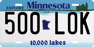 MN license plate 500LOK