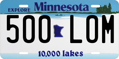 MN license plate 500LOM
