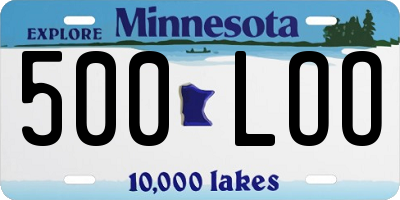 MN license plate 500LOO