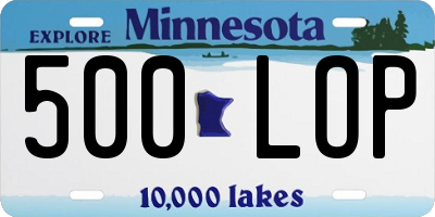 MN license plate 500LOP