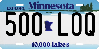 MN license plate 500LOQ