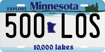 MN license plate 500LOS