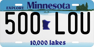 MN license plate 500LOU