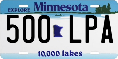 MN license plate 500LPA