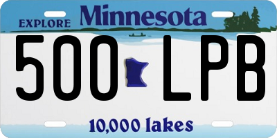 MN license plate 500LPB