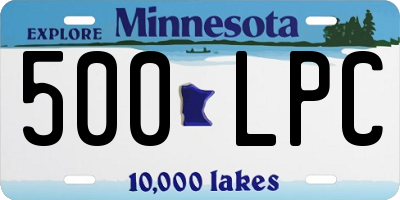 MN license plate 500LPC