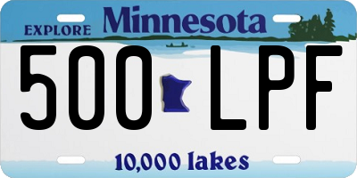 MN license plate 500LPF