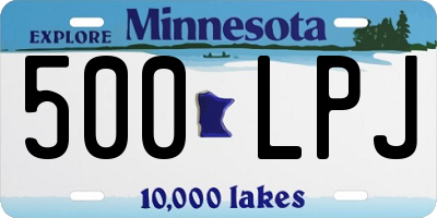 MN license plate 500LPJ