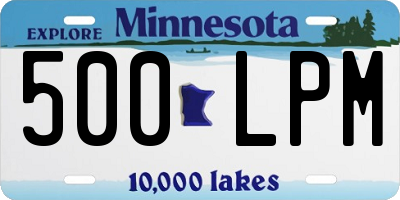 MN license plate 500LPM