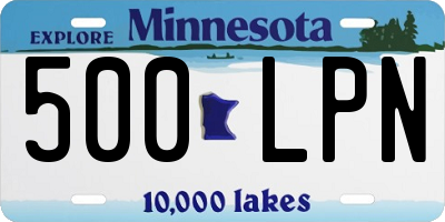 MN license plate 500LPN