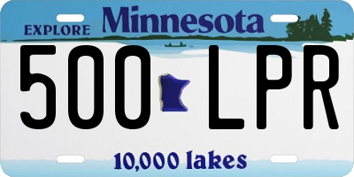 MN license plate 500LPR