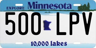 MN license plate 500LPV