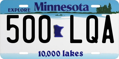MN license plate 500LQA