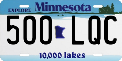 MN license plate 500LQC