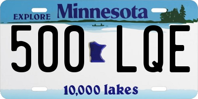 MN license plate 500LQE