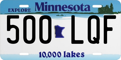 MN license plate 500LQF