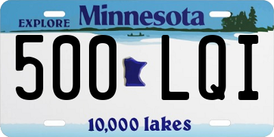 MN license plate 500LQI