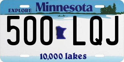 MN license plate 500LQJ