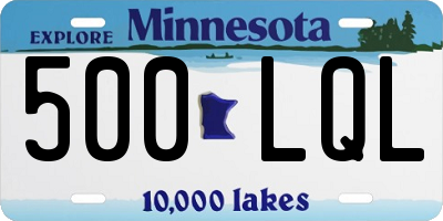 MN license plate 500LQL