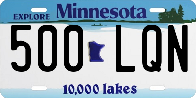 MN license plate 500LQN