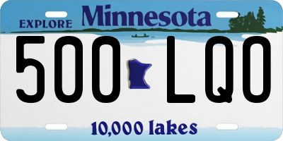 MN license plate 500LQO