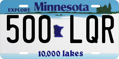MN license plate 500LQR