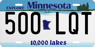 MN license plate 500LQT