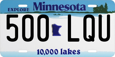 MN license plate 500LQU