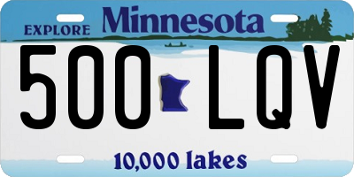 MN license plate 500LQV