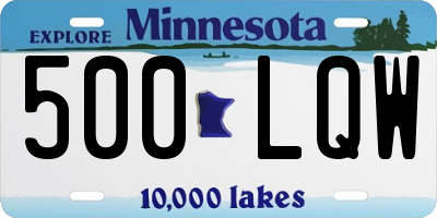 MN license plate 500LQW