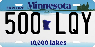 MN license plate 500LQY