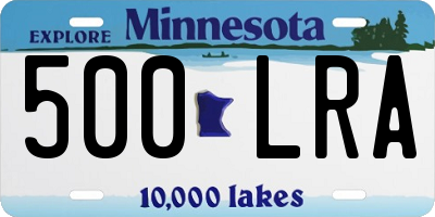 MN license plate 500LRA