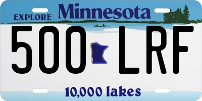 MN license plate 500LRF