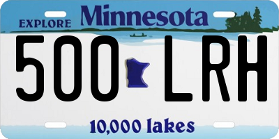 MN license plate 500LRH