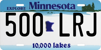 MN license plate 500LRJ