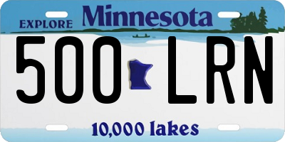 MN license plate 500LRN