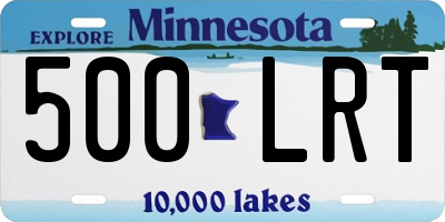 MN license plate 500LRT