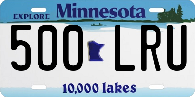 MN license plate 500LRU