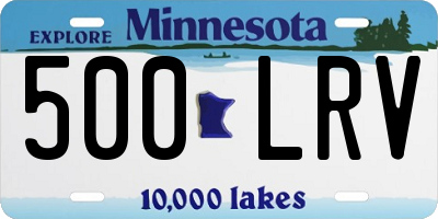 MN license plate 500LRV