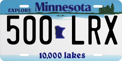 MN license plate 500LRX
