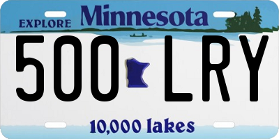 MN license plate 500LRY