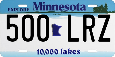 MN license plate 500LRZ
